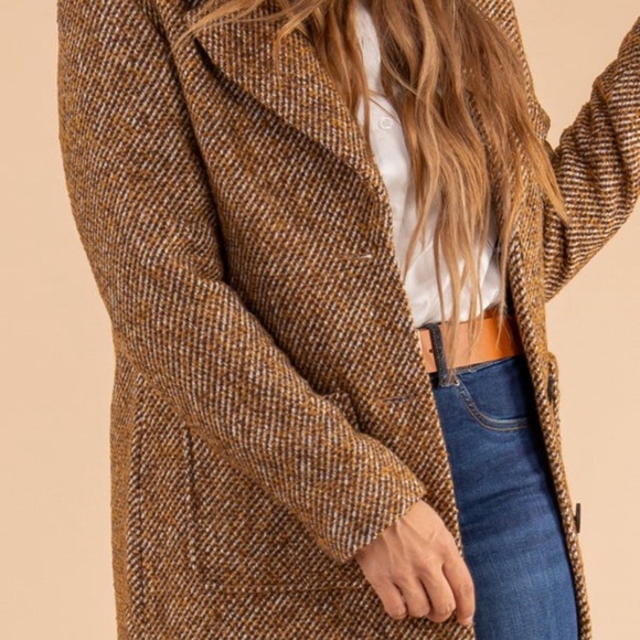 Tribal Duster Coat - Mocha - XL - Wool Blend - Picture 5 of 16